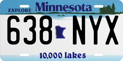 MN license plate 638NYX