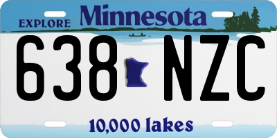 MN license plate 638NZC