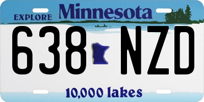 MN license plate 638NZD