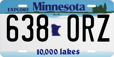 MN license plate 638ORZ