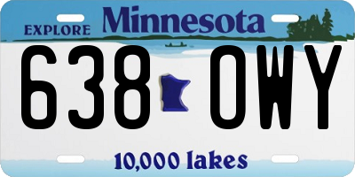MN license plate 638OWY