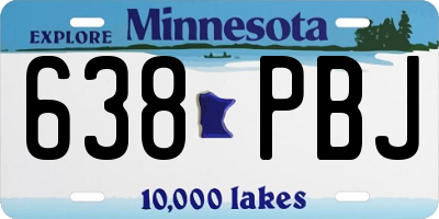 MN license plate 638PBJ