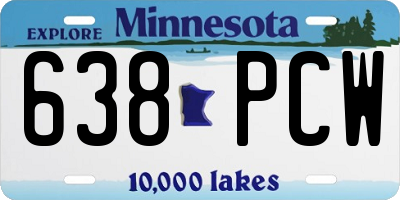 MN license plate 638PCW