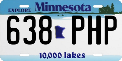 MN license plate 638PHP