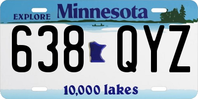 MN license plate 638QYZ