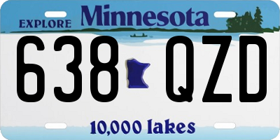 MN license plate 638QZD