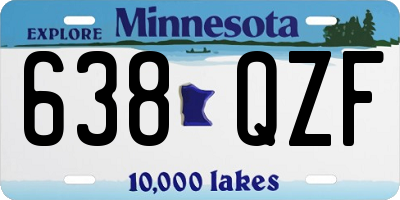 MN license plate 638QZF