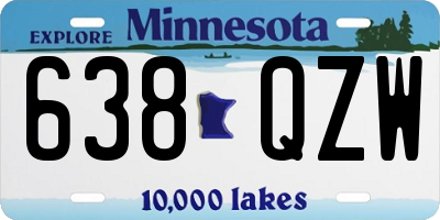 MN license plate 638QZW