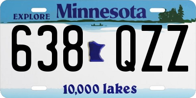 MN license plate 638QZZ