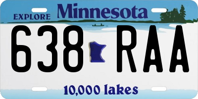 MN license plate 638RAA