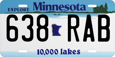 MN license plate 638RAB