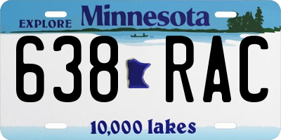 MN license plate 638RAC