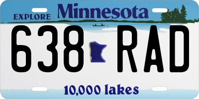 MN license plate 638RAD