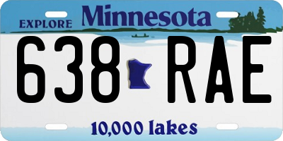 MN license plate 638RAE