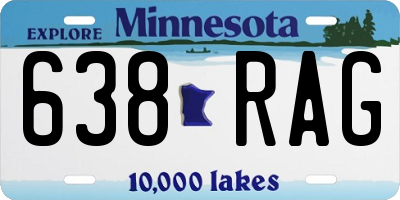 MN license plate 638RAG