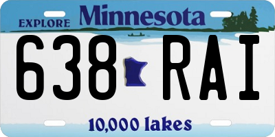 MN license plate 638RAI