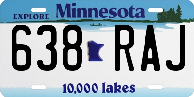MN license plate 638RAJ