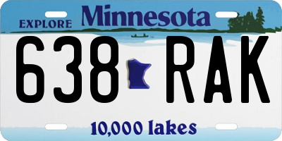 MN license plate 638RAK