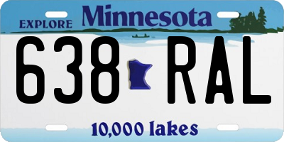 MN license plate 638RAL