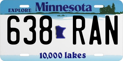 MN license plate 638RAN