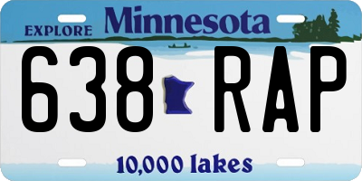 MN license plate 638RAP