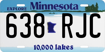 MN license plate 638RJC