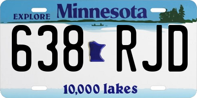 MN license plate 638RJD