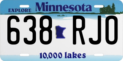 MN license plate 638RJO