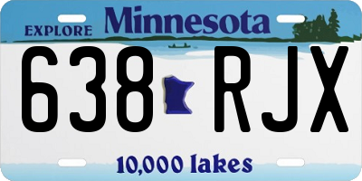 MN license plate 638RJX