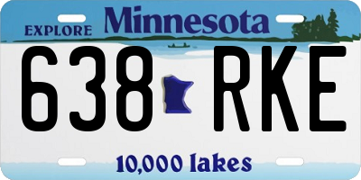 MN license plate 638RKE