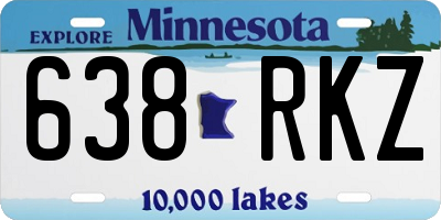 MN license plate 638RKZ