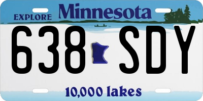 MN license plate 638SDY