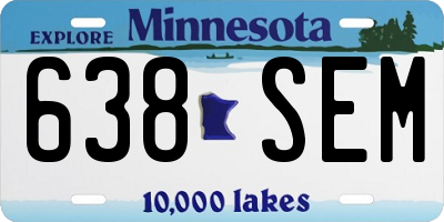 MN license plate 638SEM