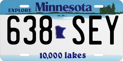 MN license plate 638SEY