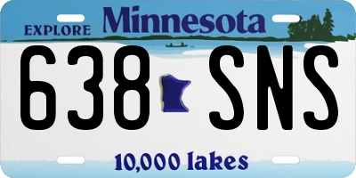 MN license plate 638SNS