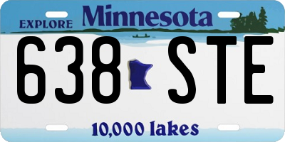 MN license plate 638STE