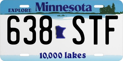 MN license plate 638STF