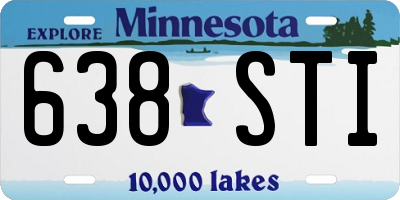 MN license plate 638STI