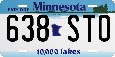 MN license plate 638STO