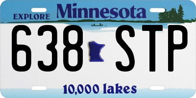MN license plate 638STP