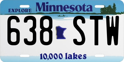 MN license plate 638STW
