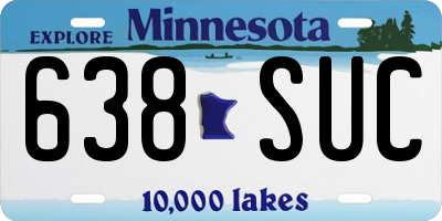 MN license plate 638SUC