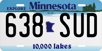 MN license plate 638SUD