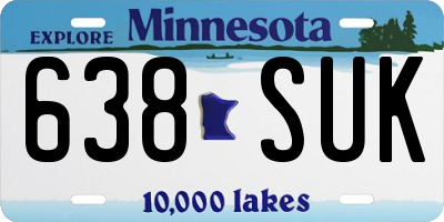 MN license plate 638SUK