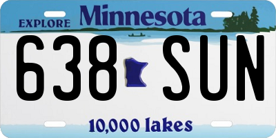 MN license plate 638SUN