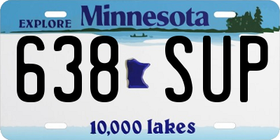 MN license plate 638SUP