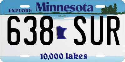 MN license plate 638SUR