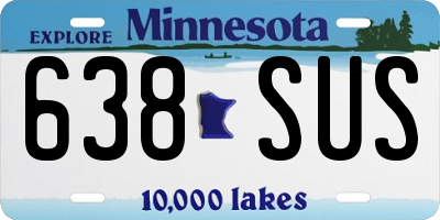 MN license plate 638SUS