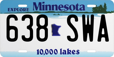 MN license plate 638SWA
