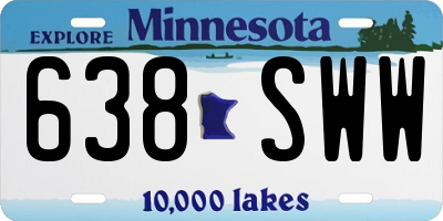 MN license plate 638SWW